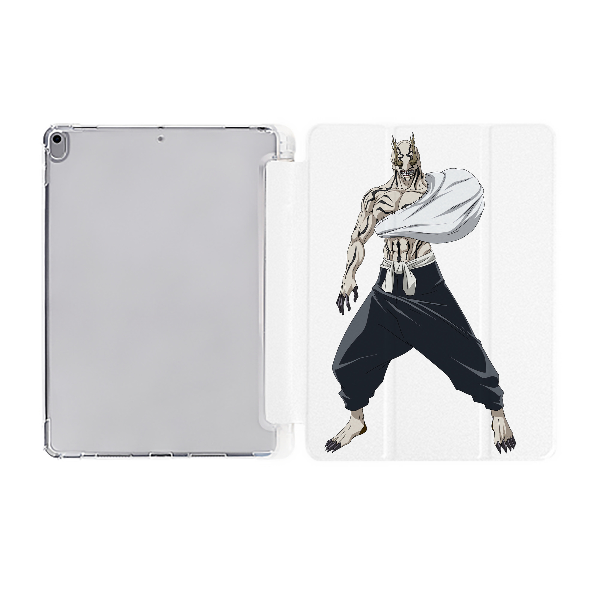 （画像用） 呪術廻戦 Jujutsu Kaisen IPad ケース ペン収納付き 三つ折りスタンド PUレザー×シリコン 対応機種9.5/10.5/10.9インチ